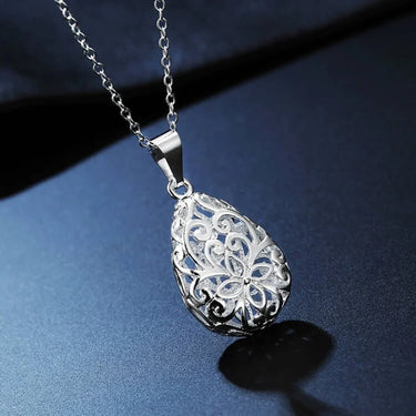 925 Sterling Silver Lotus Flower Drop Pendant